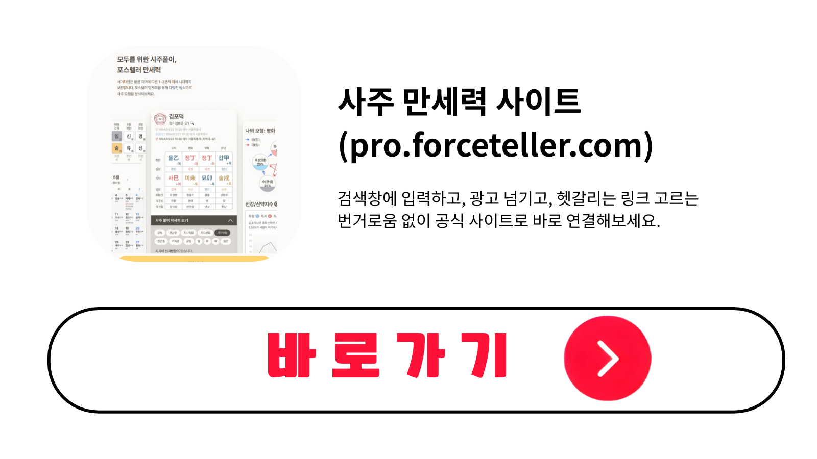 사주 만세력 사이트 바로가기 (pro.forceteller.com)